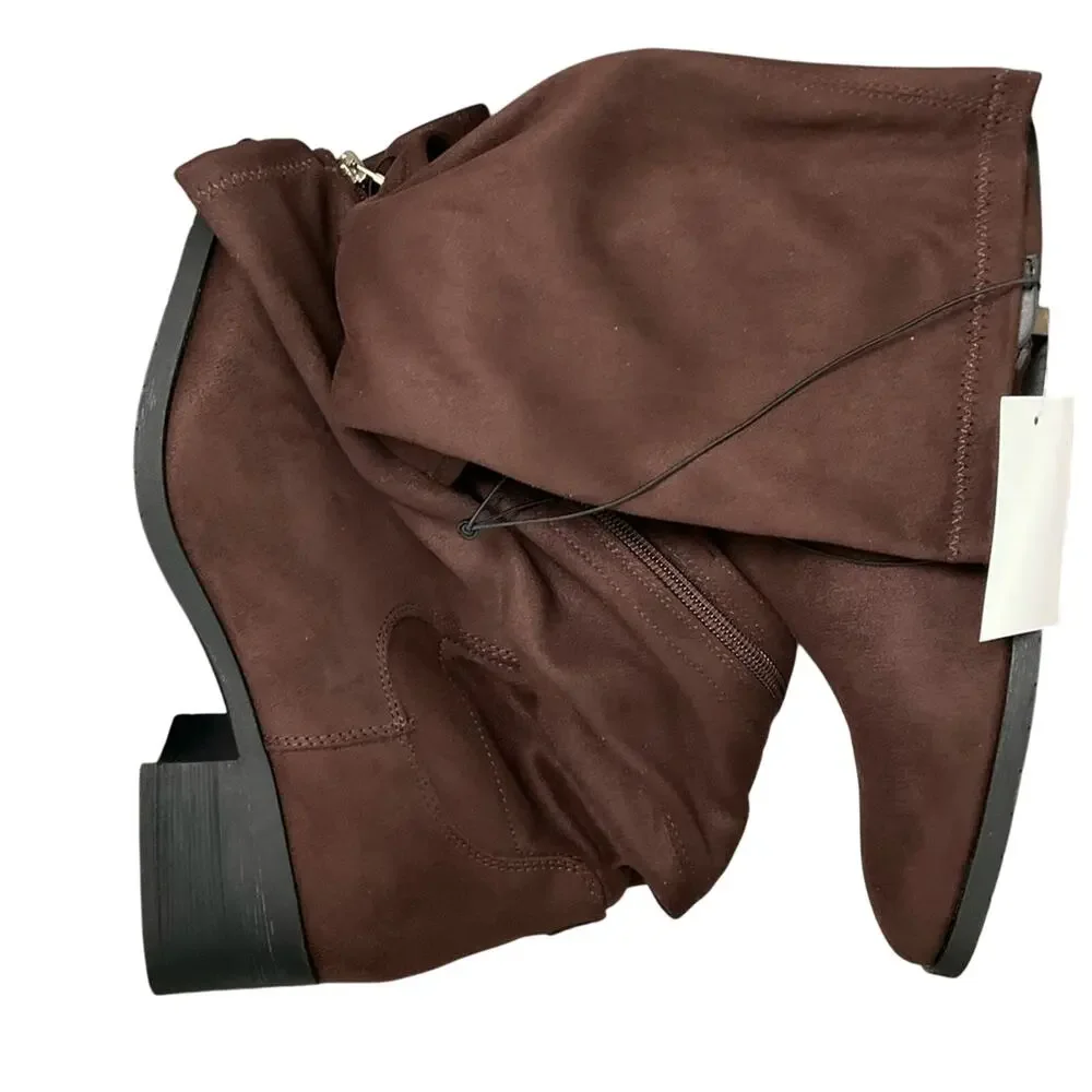 Kenneth Cole Women's Boots Knee-High Faux Suede Brown Size 8.5 NEW NIB